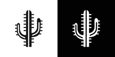Cactus icon flat line symbol set. vector