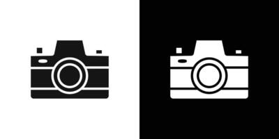 Camera icon Flat set outline vector