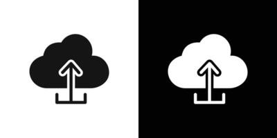 cloud upload icon Flat set outline vector