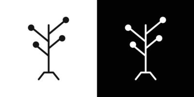 Coat Stand Icon Flat set outline vector