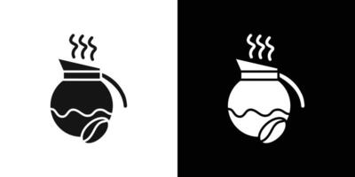coffee pot icon flat line symbol set. vector