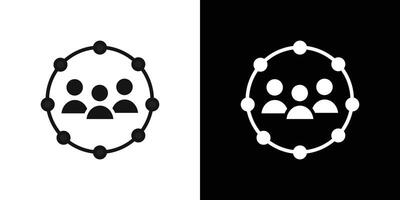 community icon Flat set outline vector
