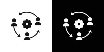 collaboration icon Flat set outline vector