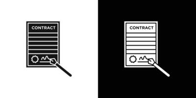 Contract signing icon Flat set outline vector