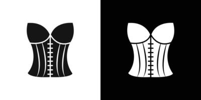 Corset icon Flat set outline vector