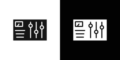 control panel icon Flat set outline vector