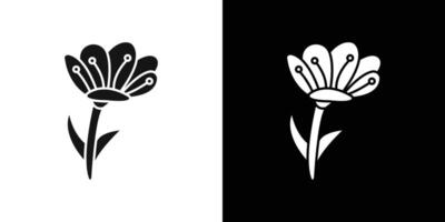 Crocus Icon Flat set outline vector