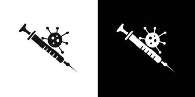 Covid 19 vaccine icon Flat set outline vector