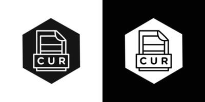CUR File Document Icon Flat set outline vector
