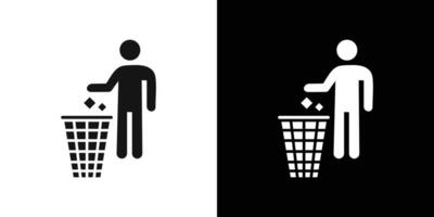 Do not litter icon Flat set outline vector
