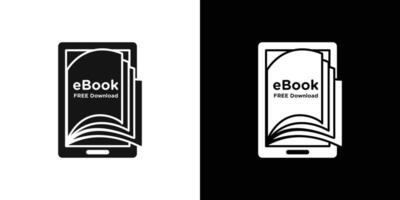 E book download icon flat line symbol set. vector