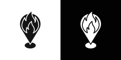 fire location icon flat line symbol set. vector