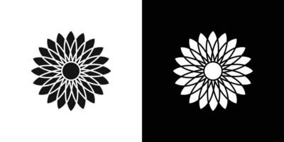 Flower icon flat line symbol set. vector