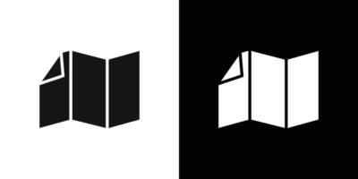 Folded Paper Icon Flat set outline vector