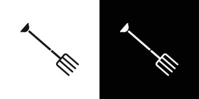 Garden fork icon Flat set outline vector
