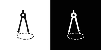 geometric compass icon flat line symbol set. vector