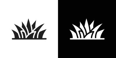 Grass icon flat line symbol set. vector