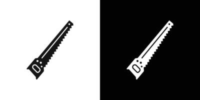 hacksaw icon Flat set outline vector