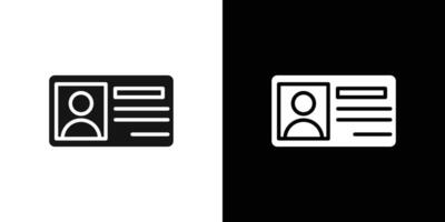 identity card icon Flat set outline vector