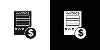 Invoice icon flat line symbol set. vector
