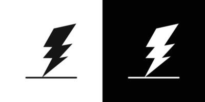 lightning bolt icon Flat set outline vector