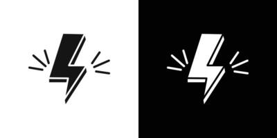 Lightning power charge icon flat line symbol set. vector