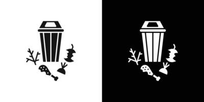 Leftovers Disposal icon Flat set outline vector