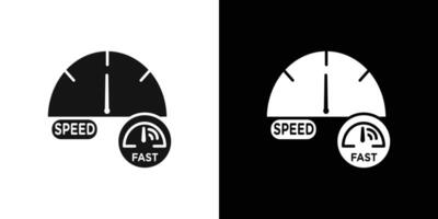 Network speed test icon flat line symbol set. vector