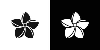 plumeria icon Flat set outline vector
