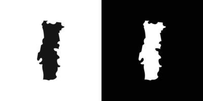 Portugal map icon Flat set outline vector