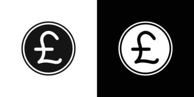 Pound icon Flat set outline vector