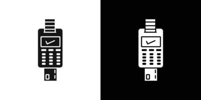 pos terminal icon Flat set outline vector