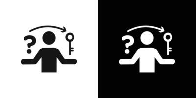 Problem solving skills icon Flat set outline vector