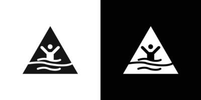 Quicksand and Mud Danger Sign icon Flat set outline vector