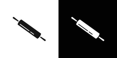 rolling pin icon Flat set outline vector
