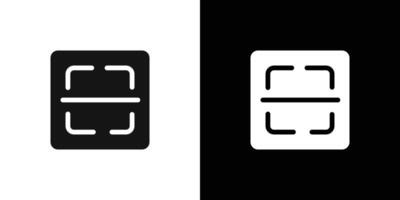 scan button icon Flat set outline vector