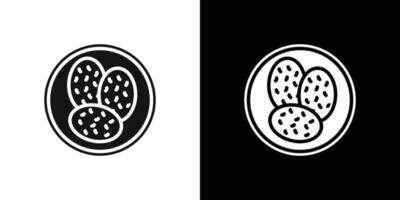 shaobing icon Flat set outline vector