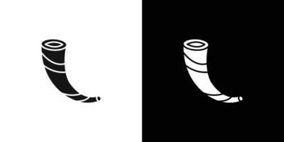 Shofar icon Flat set outline vector