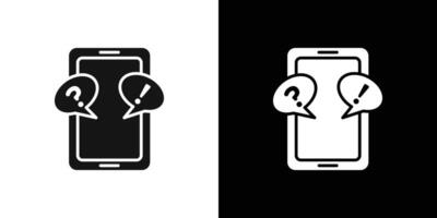 Smartphone Help and Support icon Flat set outline vector
