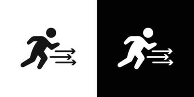 Sprint icon Flat set outline vector
