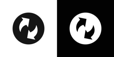 Synchronization icon flat line symbol set. vector