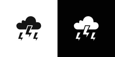 Thunder lightning icon flat line symbol set. vector