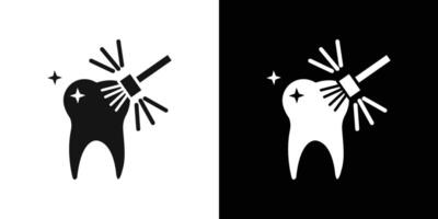 tooth Polish icon Flat set outline vector