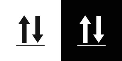 Up and down arrows icon Flat set outline vector