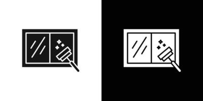 Windows cleaning icon Flat set outline vector