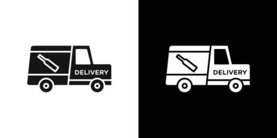 Wine delivery icon Flat set outline vector