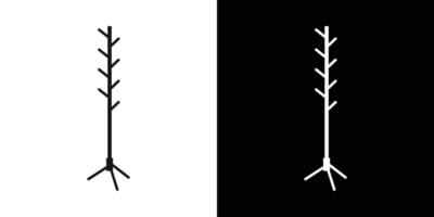 Coat Stand Icon Black line art logo set vector