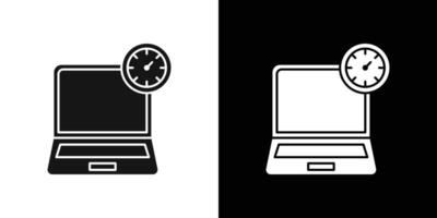 Network speed test icon Black line art logo set vector