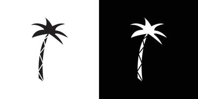 Palm tree icon Black line art logo set vector
