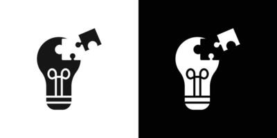 Problem solving skills icon Black line art logo set vector